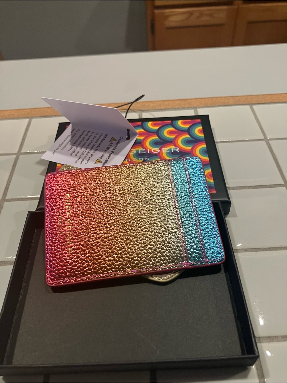 Kurt Geiger Rainbow Gradient Sunglasses Card Holder - Picture 3 of 4